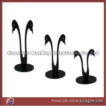 Acrylic Swan-shaped Black Ear Nail/Pin/Earbob/Pendants/Earrings Display Holder/Showcase